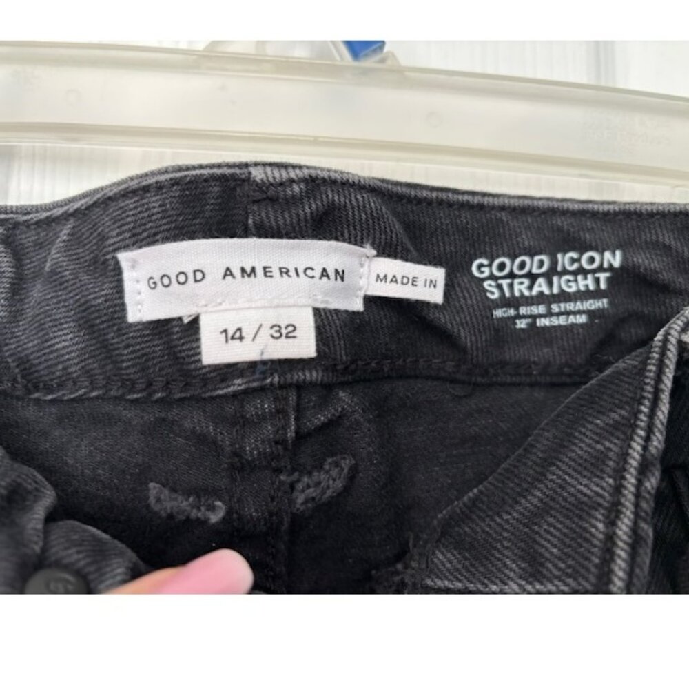 🖤💎 NWOT Good American Icon Straight Diamond Jeans- size 14 💎🖤 - Picture 9 of 12